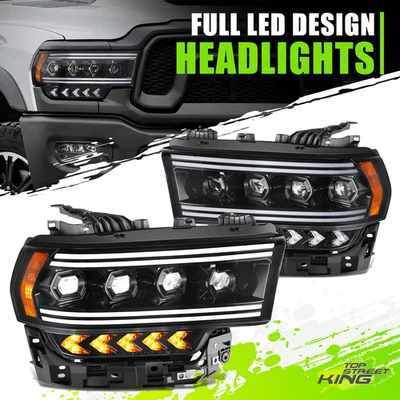 Faros de flecha proyector de persecución secuencial LED ámbar negro para Ram 4500 19-24 Foto 1 de 4