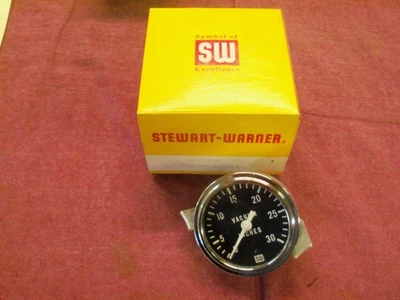Vintage NOS Stewart-Warner Vacuum Gauge, D-355-B NIB - Image 1 of 4