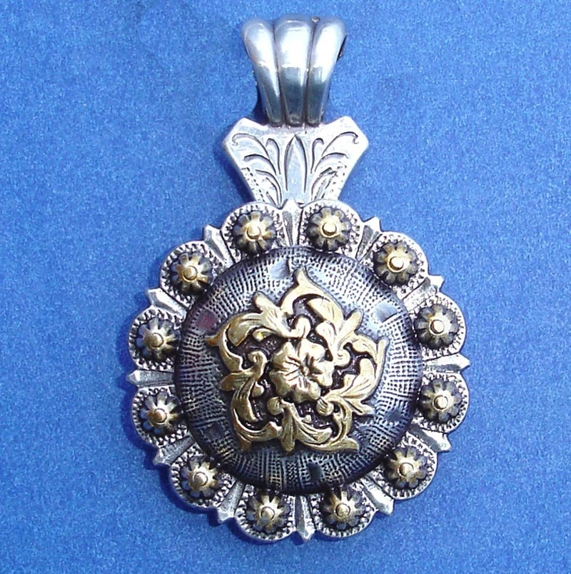 Joyería vaquera occidental antigua plata/oro ~ oro coloma~ kit colgante concho Foto 1 de 1