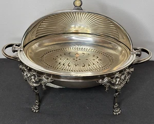 Antique 15" Revolving Tureen Server w/ Lion's Paw - James Aitchison, Edinburgh - Picture 1 of 23