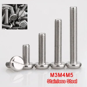 Tornillos de máquina con cabeza ranurada de acero inoxidable M3 M4 M5 A2 304 pernos de accionamiento de ranura - Imagen 1 de 5