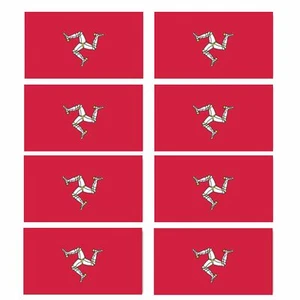 8 x glänzende Vinyl-Aufkleber - Isle of Man IOM kleine Flagge Fahrradhelm FLAGGE19D - Bild 1 von 1