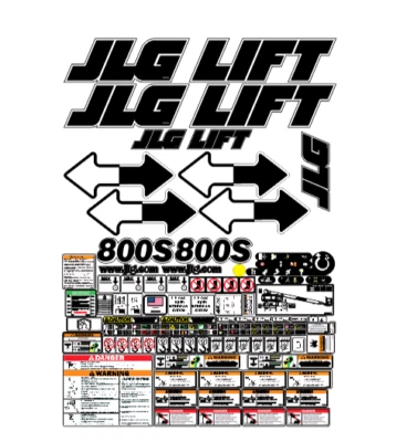 JLG 800S Boom Lift Decal Kit - SN 0300088933 to 0300140000 7 YEAR VINYL! - Image 1 of 2