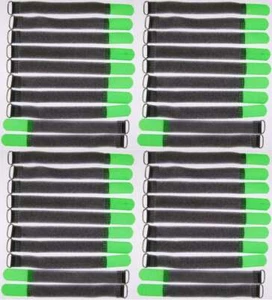 40 Klettkabelbinder Öse 200 x 20 mm neongrün FK Kabelbinder Klettband Kabelklett - Picture 1 of 9