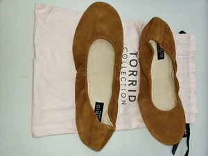 New TORRID SCRUNCHY CAMEL BROWN BALLET FLATS SHOES SIZE 9 - Picture 1 of 5
