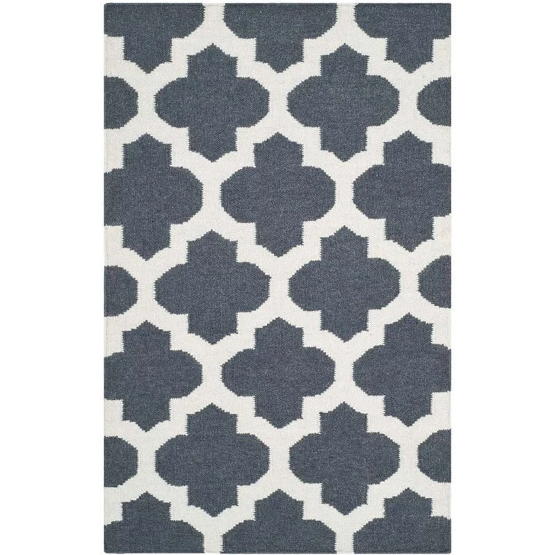 Safavieh Dhurries Blue Contemporary Rug - 3' ' Area Rugs Blue Wool