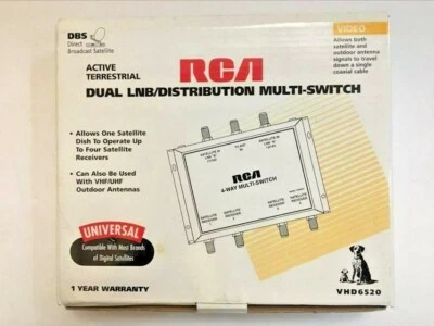 RCA Dual LNB/Distribution Multi-Switch Universal up to 4 Receivers NEW VHD6520 - Image 1 of 4