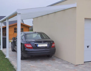 Terrassendach Alu weiss 8mm Glas Terrassenüberdachung 6 x 4m - Bild 1 von 24