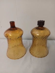 Vintage Home Interiors Amber Dimpled  5"  Candle Holder .one Missing Rubber... - Picture 1 of 4