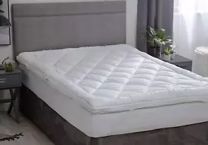 Lujoso Colchón Doble Capa Topper Fibra Hueca Doble Cama Talla 137cm x 191cm - Imagen 1 de 1