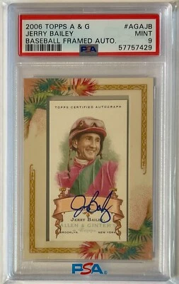 Jerry Bailey 2006 Topps Allen & Ginter Framed Autograph PSA 9 - Image 1 of 2