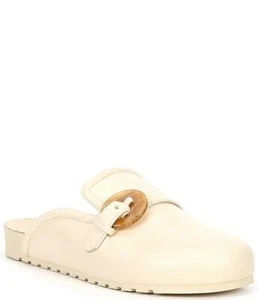 Deltan Brynn Leather Buckle Mules SZ 8 new nwob ivory leather - Picture 1 of 1