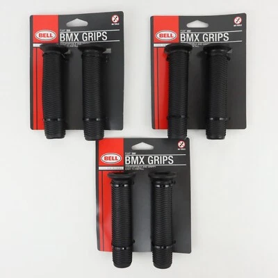 Bell BMX ручки насос 350 черный длинный нескользящий резиновый лот из 3 пар новый - Изображение 1 из 4