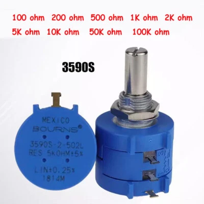 3590S-2 Multiturn Precision Wirewound Potentiometer Poti 100 Ohm-100K Ohm 10 Turn - Bild 1 von 4