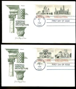 US FDC # 1838-1841 15c American Architecture Artmaster 2 FDC's 1980, 9o155 - Picture 1 of 1