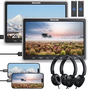 2X 10,1" Bildschirm Auto DVD Player Kopfstütze Monitor 1080P HDMI USB SD MP4 + Headsets - Bild 1 von 13