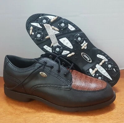 Совершенно новые туфли для гольфа Etonic Stabilite размер 8 ширина M черные и коричневые модель M08681 - Изображение 1 из 4