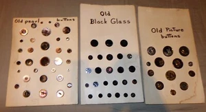 BELLISSIMA VECCHIA COLLEZIONE VINTAGE LOTTO MISTO BOTTONE BOTTONE VETRO INCISO IMMAGINE PERLA - Foto 1 di 11