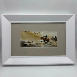 Cuadro "Cazadores" Acuarela sobre papel. Hecho a mano 2023. Rashid Kulbatyrov - Imagen 1 de 3