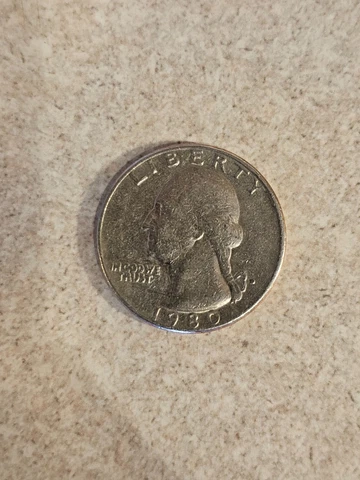 RARE 1980 QUARTER DOLLAR D FILLED MINT MARK ERROR COIN - GREAT SHAPE Cover