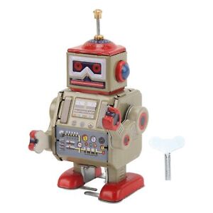 Robot marche horloger jouet vintage métal réparateur robot windup jouets anniversaire