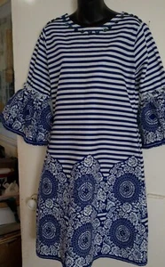 Blue and White TEDA Fashion Dress Size 12 - Picture 1 of 11