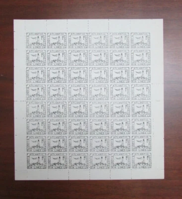 LUNDY ISLAND AITCHISON 21 FULL SHEET AIRMAIL MNH - Image 1 of 2