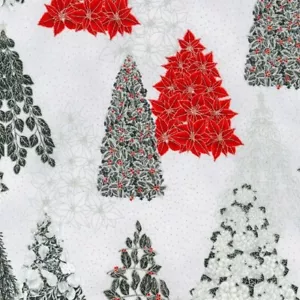 Holiday Flourish Cotton Fabric Christmas Tree Scenes Kaufman By The Yard - Picture 1 of 1