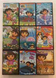 Lot 9 Dora The Explorer DVD Cowgirl, Mermaid, Enchanted Forest, Ice Skate, More - Picture 1 of 10