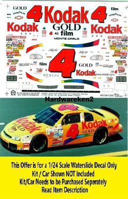 NASCAR DECAL # 4 KODAK GOLD 1997 CHEVY MONTE CARLO STERLING MARLIN SLIXX 1/24 - Image 1 of 4