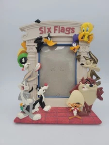 Vintage 1997 Looney Tunes Six Flags Figuraler Bilderrahmen Tweety Marvin Taz Bugs - Bild 1 von 6