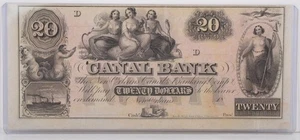 Canal Bank New Orleans LA $20 Dollars Obsolete Currency Note 1800's - Picture 1 of 2