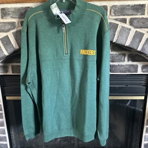 Maglione Tommy Bahamas Green Bay Packers 1/2 zip REVERSIBILE XXL nuovo con etichette - Foto 1 di 23