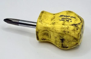 Snap-on SSDP22 #2 Philips Stubby Hard Yellow Handle Screwdriver USA - Picture 1 of 4