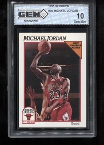Michael Jordan 1991-92 Hoops #30 Chicago Bulls GEM MINT 10 - Picture 1 of 2