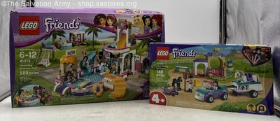(2) Caja Abierta LEGO FRIENDS Heartlake Piscina y Caballo Entrenamiento/Conjuntos de Remolque - 2.9 Lbs. Foto 1 de 4
