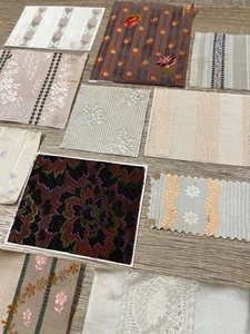 French Romantic Silk Floral Antique Textile Sample Swatches 31 pc Lot - Picture 1 of 5