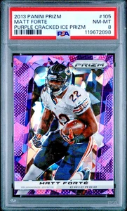 2013 Panini Prizm 105 Matt Forte Purple Cracked Ice /40 PSA 8 Chicago Bears - Picture 1 of 2