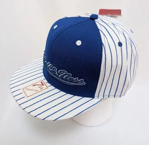 Mitchell & Ness Embroidred Pinstripes Sky Blue & White Wool Fitted Hat  7 5/8 - Picture 1 of 5
