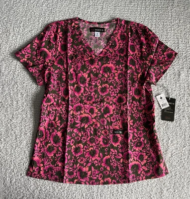 Koi Basics Scrub Top Women’s Medium Leslie Harvest Tapestry Pink Nursing Medical - Image 1 of 4