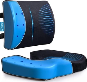Gel Seat Cushion & Lumbar Support Pillow | Back Support for Office Ch... - Picture 1 of 9