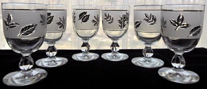 Libbey Glass 6 Silver Foliage 10 ounce Water Goblets - Picture 1 of 9