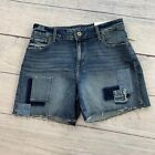 Maurices M Jeans Sz 10 Shorts Mid Rise "5 Inseam Patchwork Stretch New Nwt
