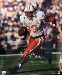 Foto firmada por Ron Dayne de la leyenda de los tejones de Wiscosin #1 con 99H AUTO - JSA - Imagen 1 de 1
