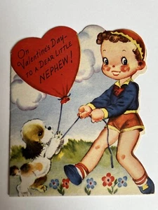 Tarjeta de San Valentín ""Sobrino"" vintage década de 1940 | sin usar - Imagen 1 de 3