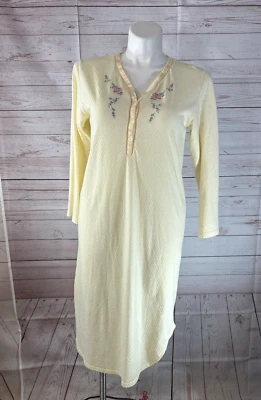 Camisón Secret Treasures ropa de dormir para mujer talla mediana amarillo suave manga 3/4 Foto 1 de 4