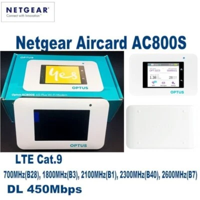 Netgear Aircard AC800S Cat9 450Mbps Portable 4G LTE Portable Mobile WIFI Hotspot - Image 1 of 4
