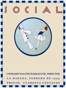 387.Decoration design DECO Poster.1923 Ballerina w/Arlequin.Retro room art - Picture 1 of 1