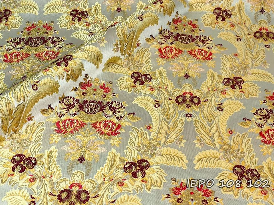 Vestiduras de iglesia litúrgica brocado griego vintage con flores (15 colores) Foto 1 de 1