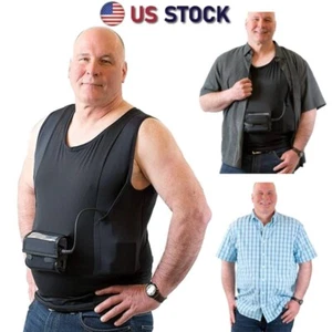 LVAD Men Tank Top Shirt for HeartWare 3 Black Sleeveless Shirt for Heart Devices - Picture 1 of 8